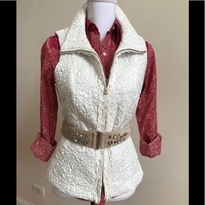 White House Black Market Vest with Faux Suede Belt